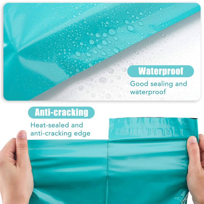 Metronic Poly Mailers 12x15.5 100 Pack Teal, Medium Size Shipping Bags for Clothing, Strong Self-Seal Mailers Poly Bags Shipping Envelopes, Thick Mailing Bags Package Bags bulk for Small Business - Image 3